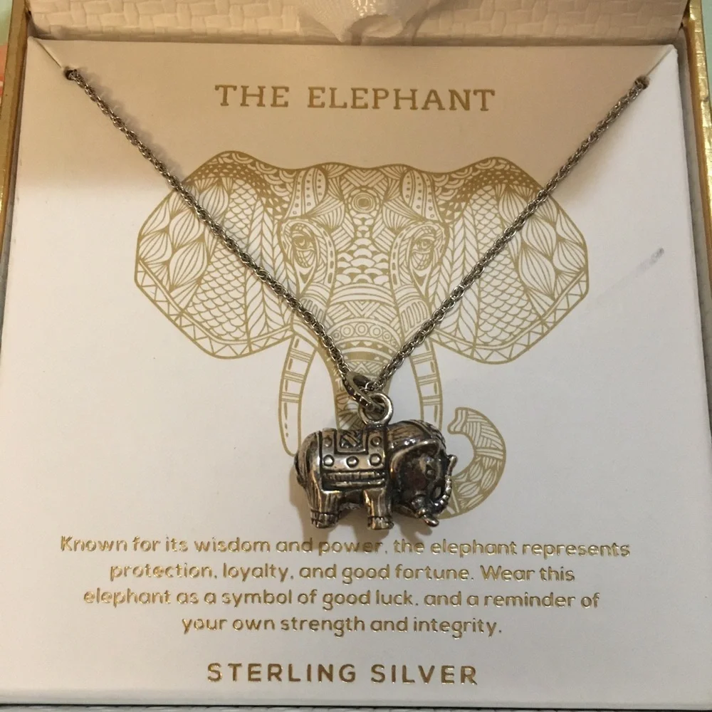 Annika Witt 3D Elephant Pendant Necklace Sterling Silver New in box - Picture 2 of 9